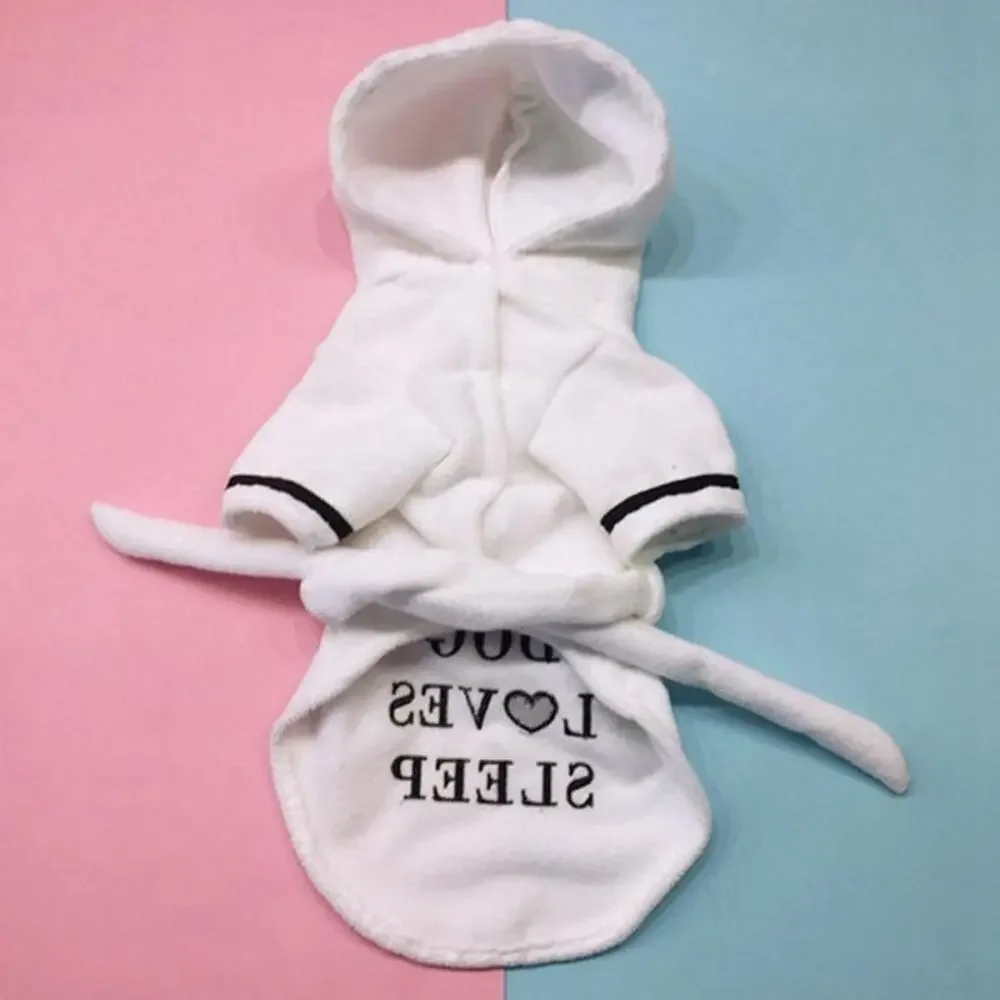 Luxury Soft Cotton Hooded Bathrobe Dog Size Medium